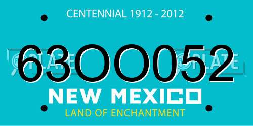 63OO052 New Mexico License Plate