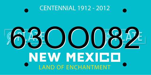63OO082 New Mexico License Plate