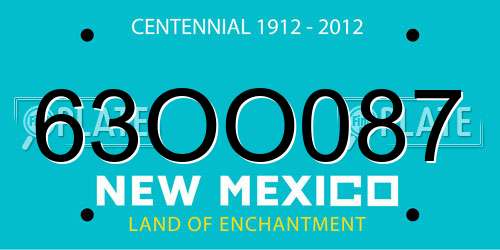 63OO087 New Mexico License Plate