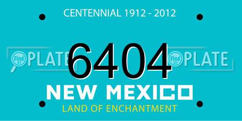 6404 New Mexico License Plate