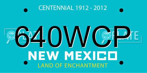 640WCP New Mexico License Plate