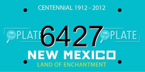 6427 New Mexico License Plate