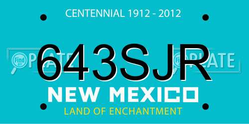 643SJR New Mexico License Plate