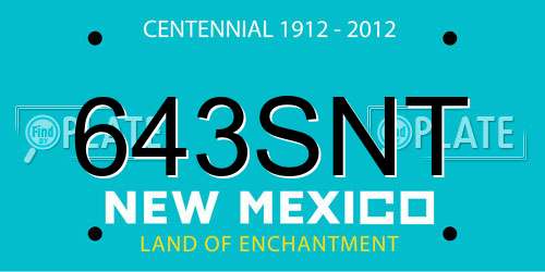 643SNT New Mexico License Plate