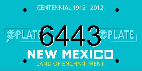 6443 New Mexico License Plate