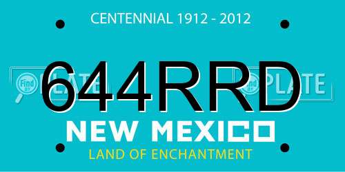 644RRD New Mexico License Plate