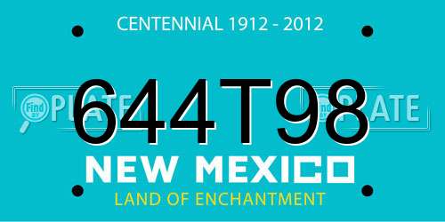 644T98 New Mexico License Plate