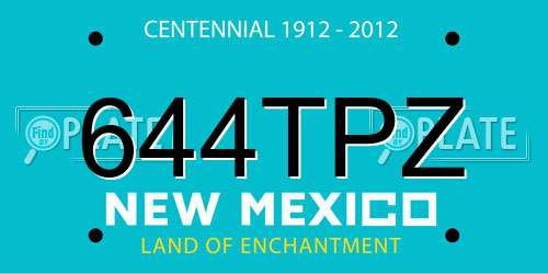 644TPZ New Mexico License Plate