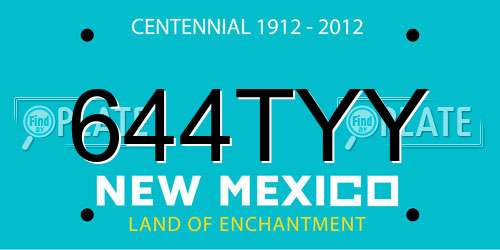644TYY New Mexico License Plate