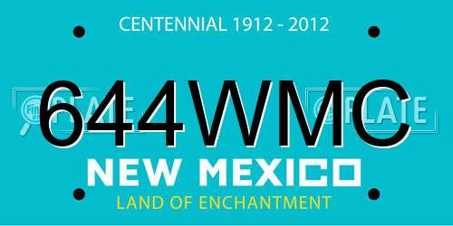 644WMC New Mexico License Plate