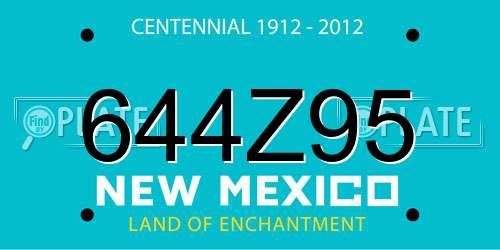 644Z95 New Mexico License Plate