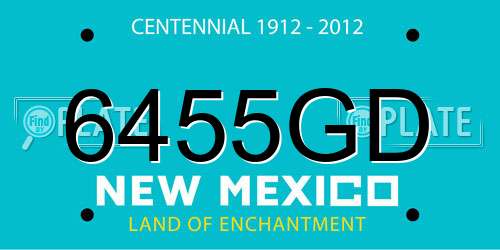 6455GD New Mexico License Plate