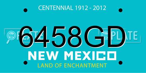 6458GD New Mexico License Plate