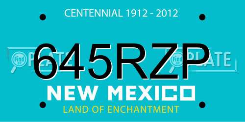 645RZP New Mexico License Plate
