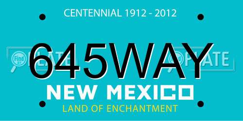 645WAY New Mexico License Plate