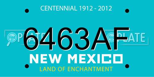 6463AF New Mexico License Plate