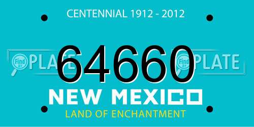 64660 New Mexico License Plate