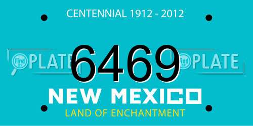 6469 New Mexico License Plate