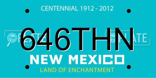 646THN New Mexico License Plate
