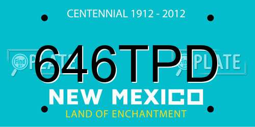 646TPD New Mexico License Plate