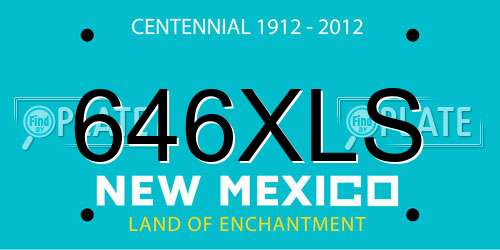 646XLS New Mexico License Plate