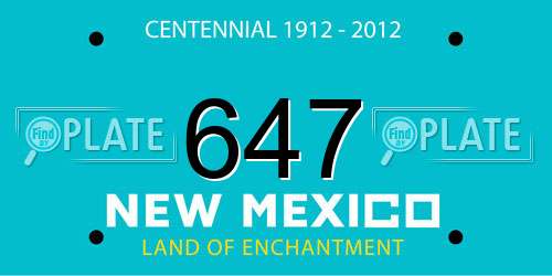 647 New Mexico License Plate