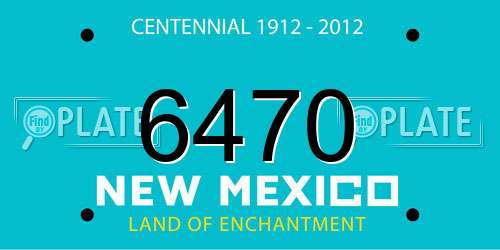 6470 New Mexico License Plate