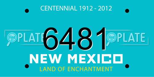 6481 New Mexico License Plate