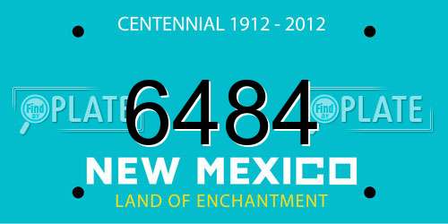 6484 New Mexico License Plate
