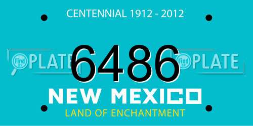 6486 New Mexico License Plate