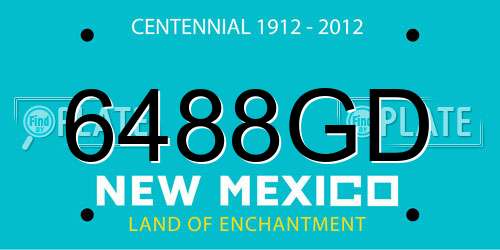 6488GD New Mexico License Plate