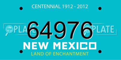 64976 New Mexico License Plate