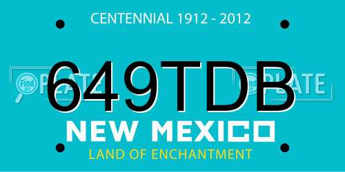 649TDB New Mexico License Plate