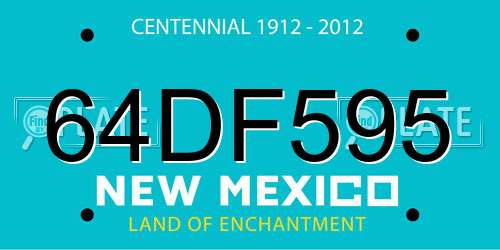 64DF595 New Mexico License Plate