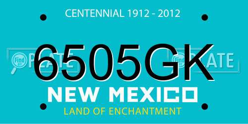 6505GK New Mexico License Plate
