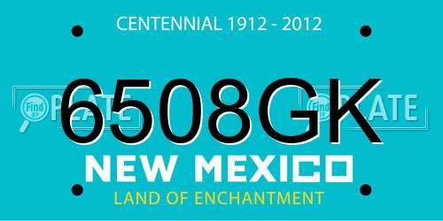 6508GK New Mexico License Plate