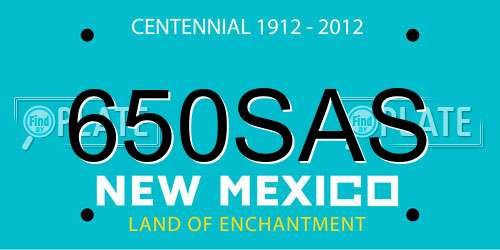 650SAS New Mexico License Plate