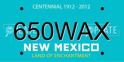 650WAX New Mexico License Plate