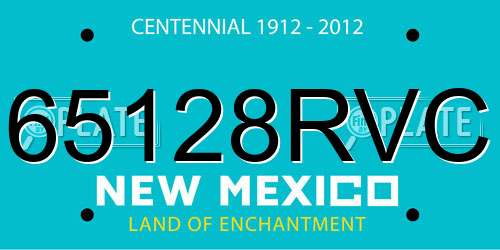 65128RVC New Mexico License Plate