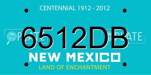 6512DB New Mexico License Plate