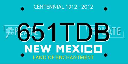 651TDB New Mexico License Plate