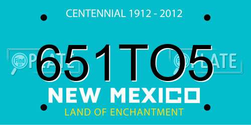 651TO5 New Mexico License Plate