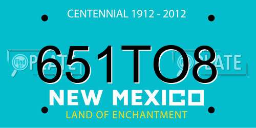 651TO8 New Mexico License Plate