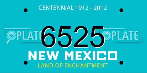 6525 New Mexico License Plate
