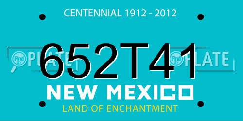 652T41 New Mexico License Plate