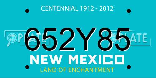 652Y85 New Mexico License Plate