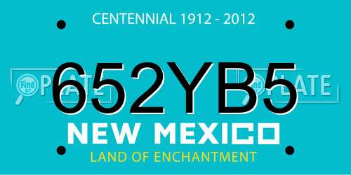 652YB5 New Mexico License Plate