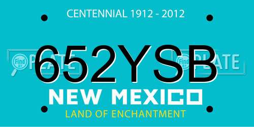 652YSB New Mexico License Plate