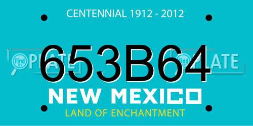 653B64 New Mexico License Plate