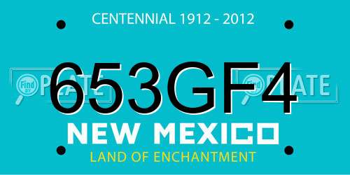 653GF4 New Mexico License Plate